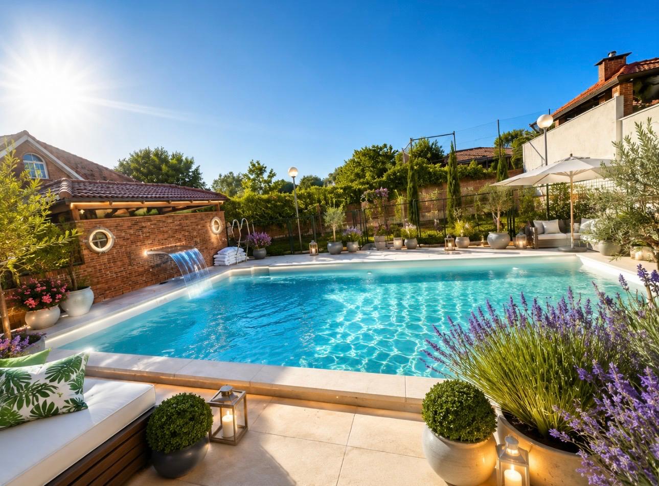 Private pool at the residence in Madrid